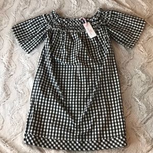 Vineyard Vines off the shoulder gingham dress sz S